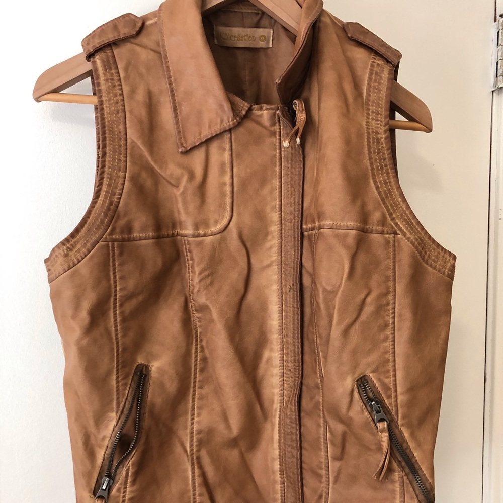 Faux Leather Moto Vest